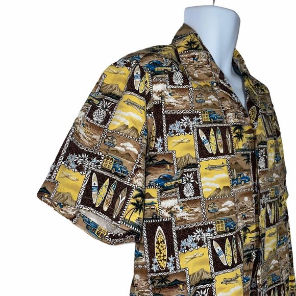Le Fashion Vintage Car Surfboard Hawaiian Shirt M - Picture 4 of 10